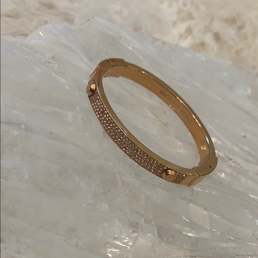 Rose gold crystal bangle